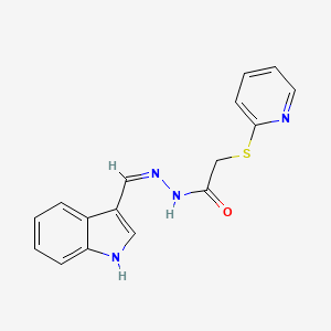 molecular formula C16H14N4OS B6070114 N'-(1H-indol-3-ylmethylene)-2-(2-pyridinylthio)acetohydrazide 