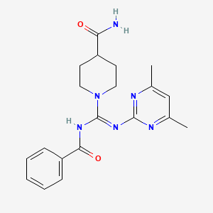 1-{(benzoylimino)[(4,6-dimethyl-2-pyrimidinyl)amino]methyl}-4-piperidinecarboxamide