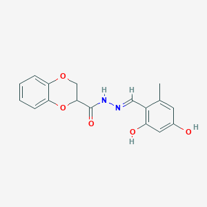 molecular formula C17H16N2O5 B6070141 N'-(2,4-dihydroxy-6-methylbenzylidene)-2,3-dihydro-1,4-benzodioxine-2-carbohydrazide 