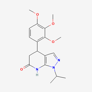 molecular formula C18H23N3O4 B6070147 1-isopropyl-4-(2,3,4-trimethoxyphenyl)-1,4,5,7-tetrahydro-6H-pyrazolo[3,4-b]pyridin-6-one 