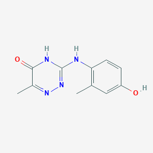 molecular formula C11H12N4O2 B6070153 3-[(4-hydroxy-2-methylphenyl)amino]-6-methyl-1,2,4-triazin-5(4H)-one 