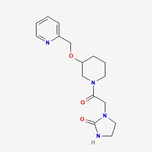 molecular formula C16H22N4O3 B6070163 1-{2-oxo-2-[3-(2-pyridinylmethoxy)-1-piperidinyl]ethyl}-2-imidazolidinone 