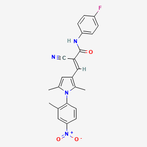 2-cyano-3-[2,5-dimethyl-1-(2-methyl-4-nitrophenyl)-1H-pyrrol-3-yl]-N-(4-fluorophenyl)acrylamide