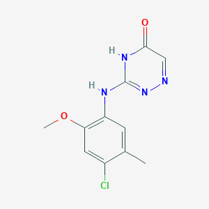 molecular formula C11H11ClN4O2 B6070178 3-[(4-chloro-2-methoxy-5-methylphenyl)amino]-1,2,4-triazin-5(4H)-one 