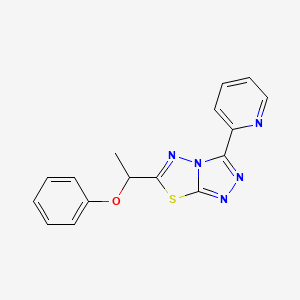 molecular formula C16H13N5OS B6070201 6-(1-phenoxyethyl)-3-(2-pyridinyl)[1,2,4]triazolo[3,4-b][1,3,4]thiadiazole 