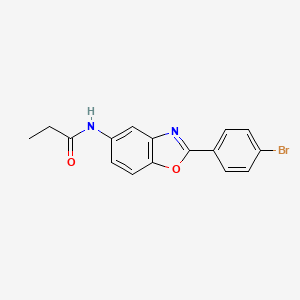 molecular formula C16H13BrN2O2 B6070214 N-[2-(4-bromophenyl)-1,3-benzoxazol-5-yl]propanamide 