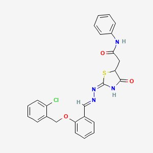 2-[2-({2-[(2-chlorobenzyl)oxy]benzylidene}hydrazono)-4-oxo-1,3-thiazolidin-5-yl]-N-phenylacetamide