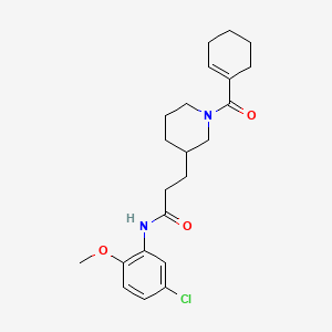 molecular formula C22H29ClN2O3 B6070240 N-(5-chloro-2-methoxyphenyl)-3-[1-(1-cyclohexen-1-ylcarbonyl)-3-piperidinyl]propanamide 