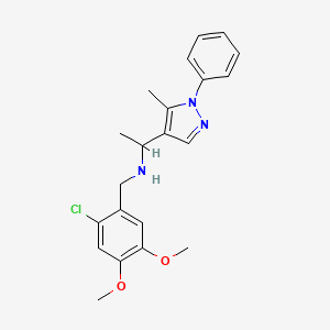 (2-chloro-4,5-dimethoxybenzyl)[1-(5-methyl-1-phenyl-1H-pyrazol-4-yl)ethyl]amine