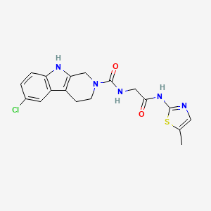 molecular formula C18H18ClN5O2S B6070273 6-chloro-N-{2-[(5-methyl-1,3-thiazol-2-yl)amino]-2-oxoethyl}-1,3,4,9-tetrahydro-2H-beta-carboline-2-carboxamide 