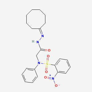 molecular formula C22H26N4O5S B6070276 N-[2-(2-cyclooctylidenehydrazino)-2-oxoethyl]-2-nitro-N-phenylbenzenesulfonamide 