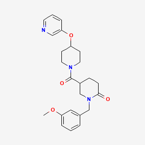 molecular formula C24H29N3O4 B6070279 1-(3-methoxybenzyl)-5-{[4-(3-pyridinyloxy)-1-piperidinyl]carbonyl}-2-piperidinone 