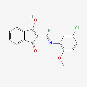 molecular formula C17H12ClNO3 B6070294 2-{[(5-chloro-2-methoxyphenyl)amino]methylene}-1H-indene-1,3(2H)-dione 
