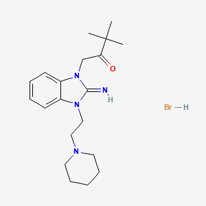 molecular formula C20H31BrN4O B6070314 1-{2-imino-3-[2-(1-piperidinyl)ethyl]-2,3-dihydro-1H-benzimidazol-1-yl}-3,3-dimethyl-2-butanone hydrobromide 