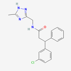 molecular formula C19H19ClN4O B6070321 3-(3-chlorophenyl)-N-[(5-methyl-4H-1,2,4-triazol-3-yl)methyl]-3-phenylpropanamide 