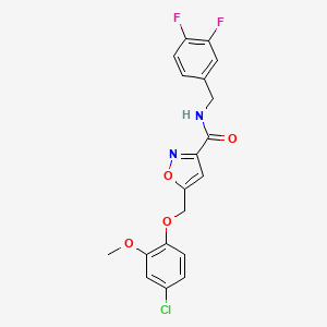 molecular formula C19H15ClF2N2O4 B6070325 5-[(4-chloro-2-methoxyphenoxy)methyl]-N-(3,4-difluorobenzyl)-3-isoxazolecarboxamide 