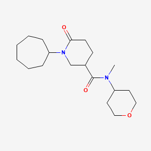 molecular formula C19H32N2O3 B6070333 1-cycloheptyl-N-methyl-6-oxo-N-(tetrahydro-2H-pyran-4-yl)-3-piperidinecarboxamide 