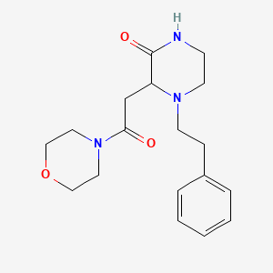 molecular formula C18H25N3O3 B6070367 3-[2-(4-morpholinyl)-2-oxoethyl]-4-(2-phenylethyl)-2-piperazinone 
