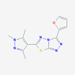 3-(2-furyl)-6-(1,3,5-trimethyl-1H-pyrazol-4-yl)[1,2,4]triazolo[3,4-b][1,3,4]thiadiazole