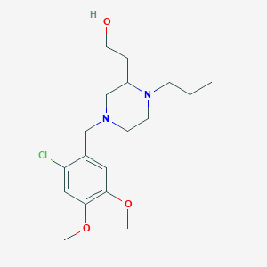 molecular formula C19H31ClN2O3 B6070410 2-[4-(2-chloro-4,5-dimethoxybenzyl)-1-isobutyl-2-piperazinyl]ethanol 