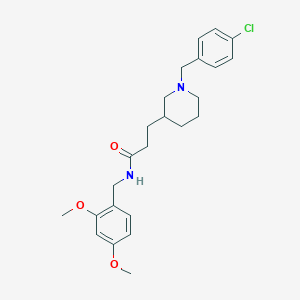 molecular formula C24H31ClN2O3 B6070417 3-[1-(4-chlorobenzyl)-3-piperidinyl]-N-(2,4-dimethoxybenzyl)propanamide 
