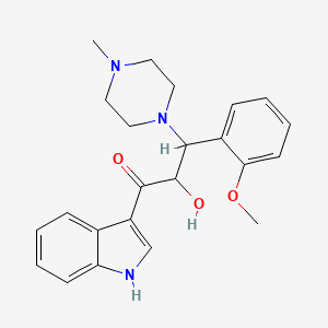 2-hydroxy-1-(1H-indol-3-yl)-3-(2-methoxyphenyl)-3-(4-methyl-1-piperazinyl)-1-propanone