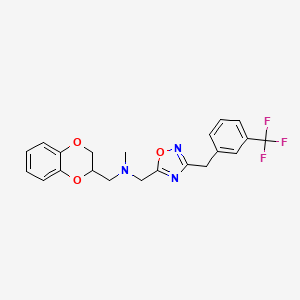 molecular formula C21H20F3N3O3 B6070460 (2,3-dihydro-1,4-benzodioxin-2-ylmethyl)methyl({3-[3-(trifluoromethyl)benzyl]-1,2,4-oxadiazol-5-yl}methyl)amine 