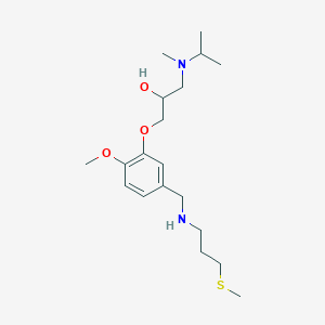 molecular formula C19H34N2O3S B6070472 1-[isopropyl(methyl)amino]-3-[2-methoxy-5-({[3-(methylthio)propyl]amino}methyl)phenoxy]-2-propanol 