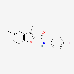 molecular formula C17H14FNO2 B6070501 N-(4-fluorophenyl)-3,5-dimethyl-1-benzofuran-2-carboxamide 