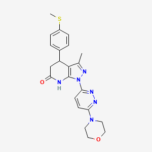 molecular formula C22H24N6O2S B6070531 3-methyl-4-[4-(methylthio)phenyl]-1-[6-(4-morpholinyl)-3-pyridazinyl]-1,4,5,7-tetrahydro-6H-pyrazolo[3,4-b]pyridin-6-one 