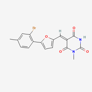 molecular formula C17H13BrN2O4 B6070537 5-{[5-(2-bromo-4-methylphenyl)-2-furyl]methylene}-1-methyl-2,4,6(1H,3H,5H)-pyrimidinetrione 
