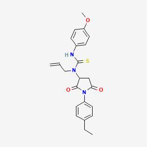 molecular formula C23H25N3O3S B6070557 N-allyl-N-[1-(4-ethylphenyl)-2,5-dioxo-3-pyrrolidinyl]-N'-(4-methoxyphenyl)thiourea 