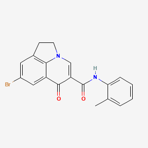 molecular formula C19H15BrN2O2 B6070569 8-bromo-N-(2-methylphenyl)-6-oxo-1,2-dihydro-6H-pyrrolo[3,2,1-ij]quinoline-5-carboxamide 