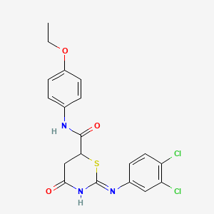 molecular formula C19H17Cl2N3O3S B6070571 2-[(3,4-dichlorophenyl)amino]-N-(4-ethoxyphenyl)-4-oxo-5,6-dihydro-4H-1,3-thiazine-6-carboxamide 