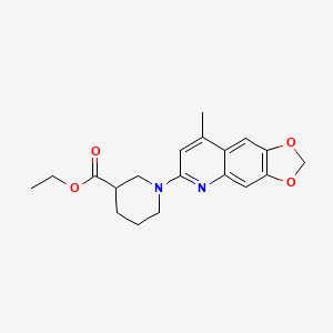 molecular formula C19H22N2O4 B6070575 ethyl 1-(8-methyl[1,3]dioxolo[4,5-g]quinolin-6-yl)-3-piperidinecarboxylate 