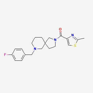 molecular formula C20H24FN3OS B6070578 7-(4-fluorobenzyl)-2-[(2-methyl-1,3-thiazol-4-yl)carbonyl]-2,7-diazaspiro[4.5]decane 
