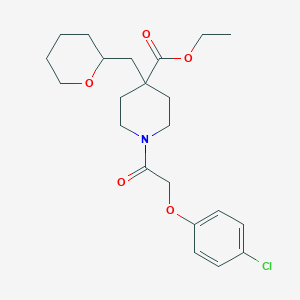 ethyl 1-[(4-chlorophenoxy)acetyl]-4-(tetrahydro-2H-pyran-2-ylmethyl)-4-piperidinecarboxylate