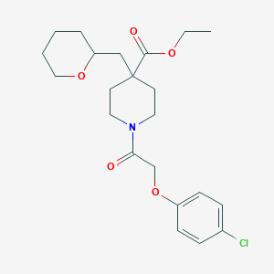 molecular formula C22H30ClNO5 B6070583 ethyl 1-[(4-chlorophenoxy)acetyl]-4-(tetrahydro-2H-pyran-2-ylmethyl)-4-piperidinecarboxylate 