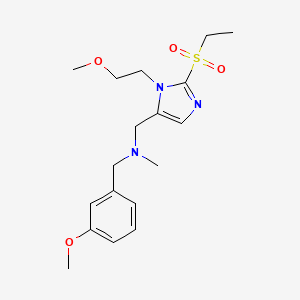 molecular formula C18H27N3O4S B6070592 1-[2-(ethylsulfonyl)-1-(2-methoxyethyl)-1H-imidazol-5-yl]-N-(3-methoxybenzyl)-N-methylmethanamine 