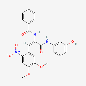 molecular formula C24H21N3O7 B6070609 N-(2-(4,5-dimethoxy-2-nitrophenyl)-1-{[(3-hydroxyphenyl)amino]carbonyl}vinyl)benzamide 