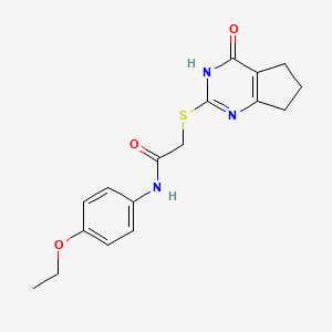 molecular formula C17H19N3O3S B6070632 N-(4-ethoxyphenyl)-2-[(4-oxo-4,5,6,7-tetrahydro-3H-cyclopenta[d]pyrimidin-2-yl)thio]acetamide 