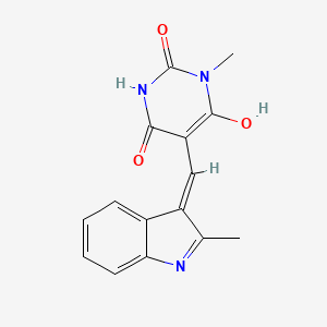1-methyl-5-[(2-methyl-1H-indol-3-yl)methylene]-2,4,6(1H,3H,5H)-pyrimidinetrione