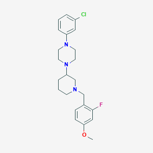 molecular formula C23H29ClFN3O B6070658 1-(3-chlorophenyl)-4-[1-(2-fluoro-4-methoxybenzyl)-3-piperidinyl]piperazine 