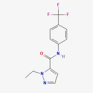 molecular formula C13H12F3N3O B6070660 1-乙基-N-[4-(三氟甲基)苯基]-1H-吡唑-5-甲酰胺 