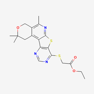 ethyl [(2,2,5-trimethyl-1,4-dihydro-2H-pyrano[4'',3'':4',5']pyrido[3',2':4,5]thieno[3,2-d]pyrimidin-8-yl)thio]acetate