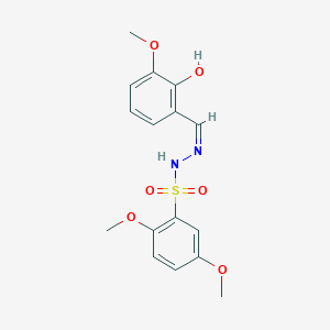 molecular formula C16H18N2O6S B6070679 N'-(2-hydroxy-3-methoxybenzylidene)-2,5-dimethoxybenzenesulfonohydrazide 