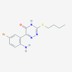 molecular formula C13H15BrN4OS B6070686 6-(2-amino-5-bromophenyl)-3-(butylthio)-1,2,4-triazin-5-ol 