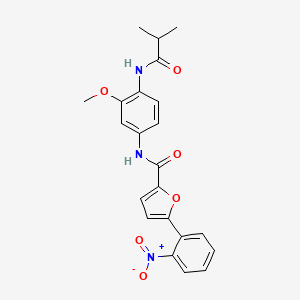molecular formula C22H21N3O6 B6070709 N-[4-(isobutyrylamino)-3-methoxyphenyl]-5-(2-nitrophenyl)-2-furamide 