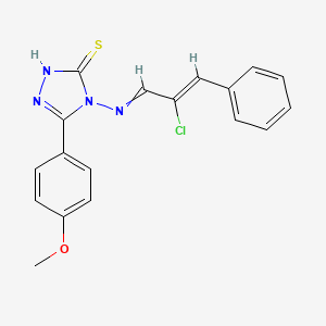 4-[(2-chloro-3-phenyl-2-propen-1-ylidene)amino]-5-(4-methoxyphenyl)-4H-1,2,4-triazole-3-thiol