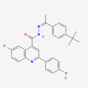 molecular formula C28H26BrN3O2 B6070732 6-bromo-N'-[1-(4-tert-butylphenyl)ethylidene]-2-(4-hydroxyphenyl)-4-quinolinecarbohydrazide 